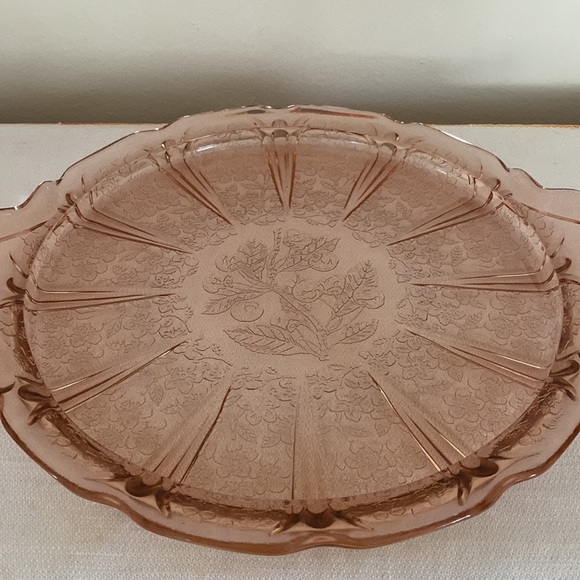 VTG Pink Depression Glass Platter - Picture 8 of 9
